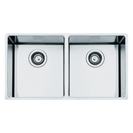 Smeg Mira Undermount Double Bowl Kitchen Sink for 800 mm Cabinet in Stainless Steel Brushed