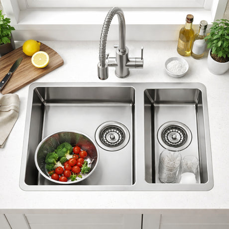 Smeg Mira Undermount One and Three-Quarters Bowl Kitchen Sink for 600 mm Cabinet in Stainless Steel Brushed Life Style