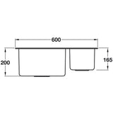 Smeg Mira Undermount One and three-quarters Bowl Kitchen Sink For 600 mm Cabinet In Stainless Steel Brushed 56797470 Dimension 