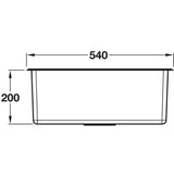 Smeg Mira Undermount Single Bowl Kitchen Sink For 600 mm Cabinet In Stainless Steel Brushed 56797590 Dimension 