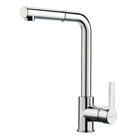 Smeg Miro Pull Out Spray Mixer Tap  With Single Lever In Polished Chrome 56982270