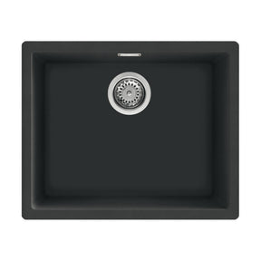 Smeg Quadra Undermount Inset Mount Single Bowl Composite Kitchen Sink For 600mm Cabinet in Stainless Steel Black