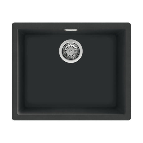 Smeg Quadra Undermount Inset Mount Single Bowl Composite Kitchen Sink For 600mm Cabinet in Stainless Steel Black