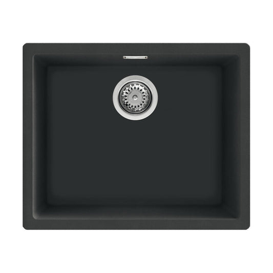 Smeg Quadra  Undermount Inset Mount Single Bowl Composite Kitchen Sink For 600mm Cabinet in Stainless Steel Black 56798370