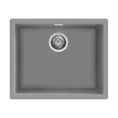 Smeg Quadra  Undermount Inset Mount Single Bowl Composite Kitchen Sink For 600mm Cabinet in Stainless Steel Cement 56798670