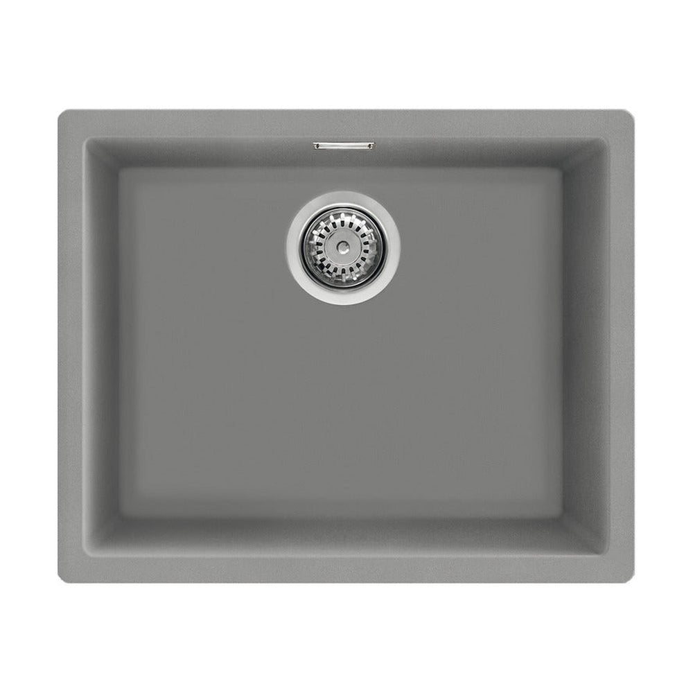Smeg Quadra Undermount Inset Mount Single Bowl Composite Kitchen Sink For 600mm Cabinet in Stainless Steel Grey