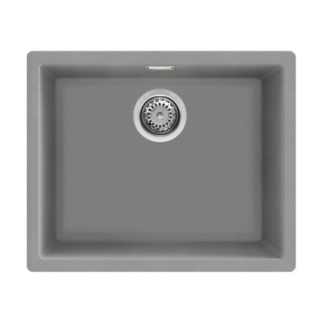 Smeg Quadra Undermount Inset Mount Single Bowl Composite Kitchen Sink For 600mm Cabinet in Stainless Steel Grey