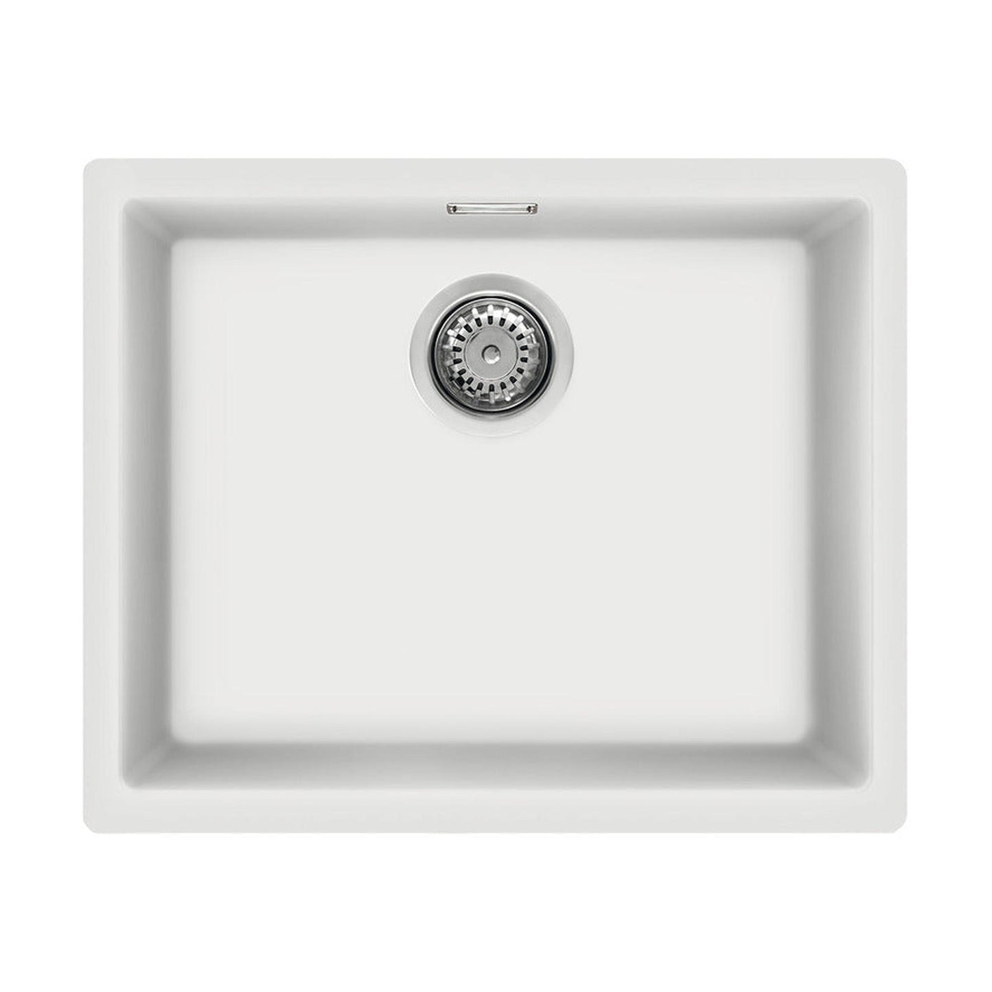 Smeg Quadra  Undermount Inset Mount Single Bowl Composite Kitchen Sink For 600mm Cabinet in Stainless Steel White 56798670