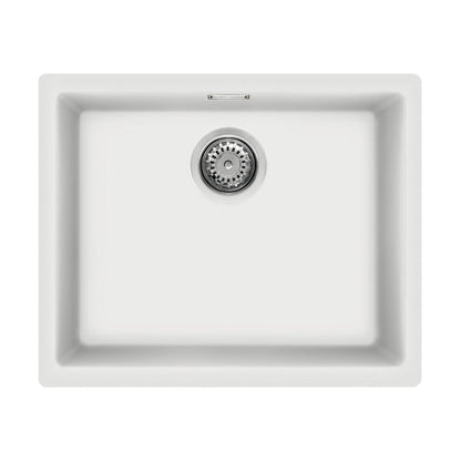 Smeg Quadra  Undermount Inset Mount Single Bowl Composite Kitchen Sink For 600mm Cabinet in Stainless Steel White 56798670