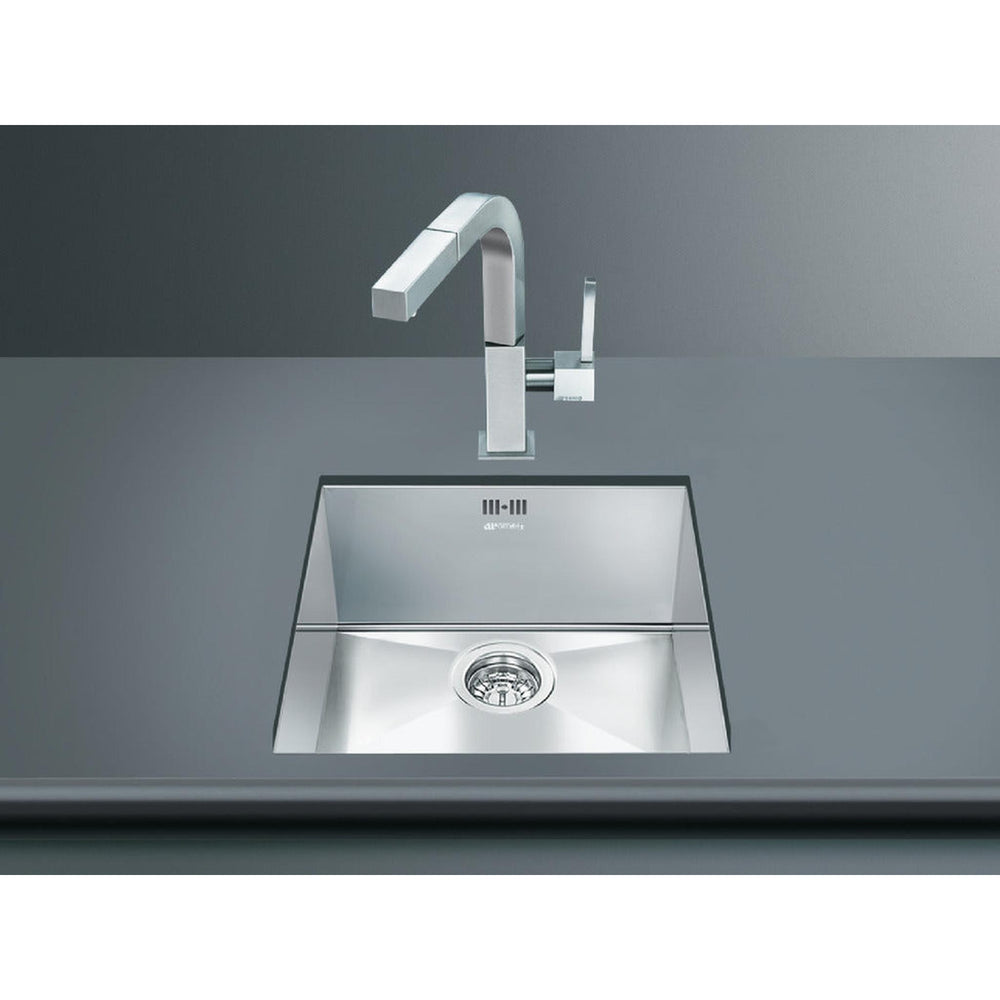 Smeg Quadra Undermount Single Bowl Kitchen Sink For 500 mm Cabinet In Stainless Steel Brushed 56797220