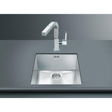 Smeg Quadra Undermount Single Bowl Kitchen Sink For 500 mm Cabinet In Stainless Steel Brushed 56797220