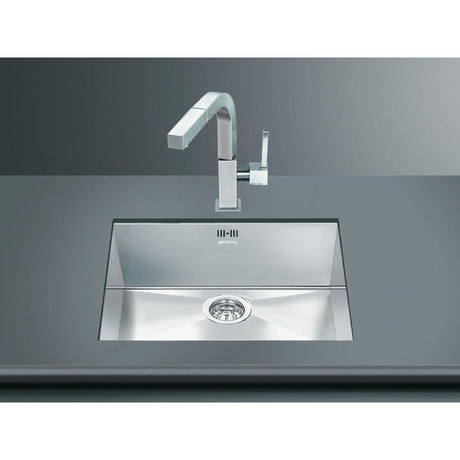 Smeg Quadra  Undermount Single Bowl Kitchen Sink For 600 mm Cabinet In Stainless Steel Brushed 56797230