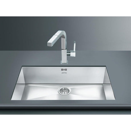 Smeg Quadra Undermount Single Bowl Kitchen Sink For 800 mm Cabinet In Stainless Steel Brushed 56797240