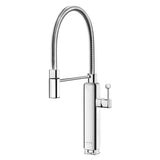 Smeg Semi-Professional Kitchen Mixer Tap with Pull Out Spray & Iconic Retro Design in Brushed Steel