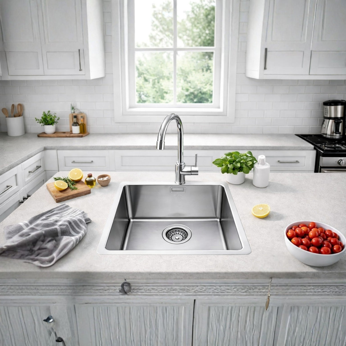 Smeg Undermount Single Bowl Kitchen Sink for 450 mm Cabinet in Stainless Steel Life Style