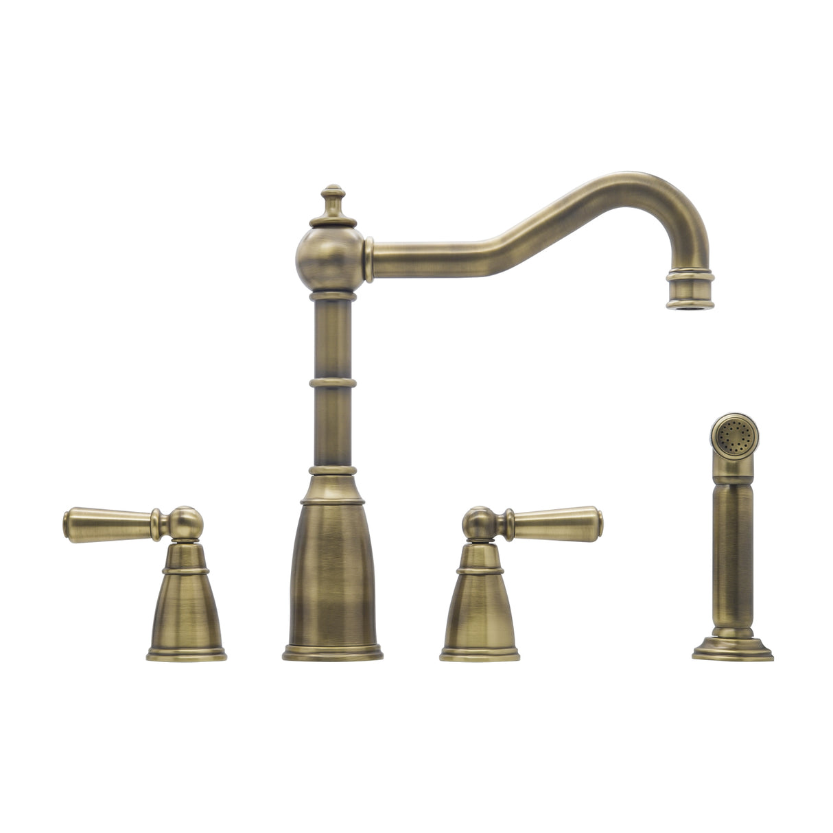 Bidbury & Co. Stockwell Kitchen Tap & Pull Out Spray with Ornate Lever Handles & Charming Traditional Aesthetic