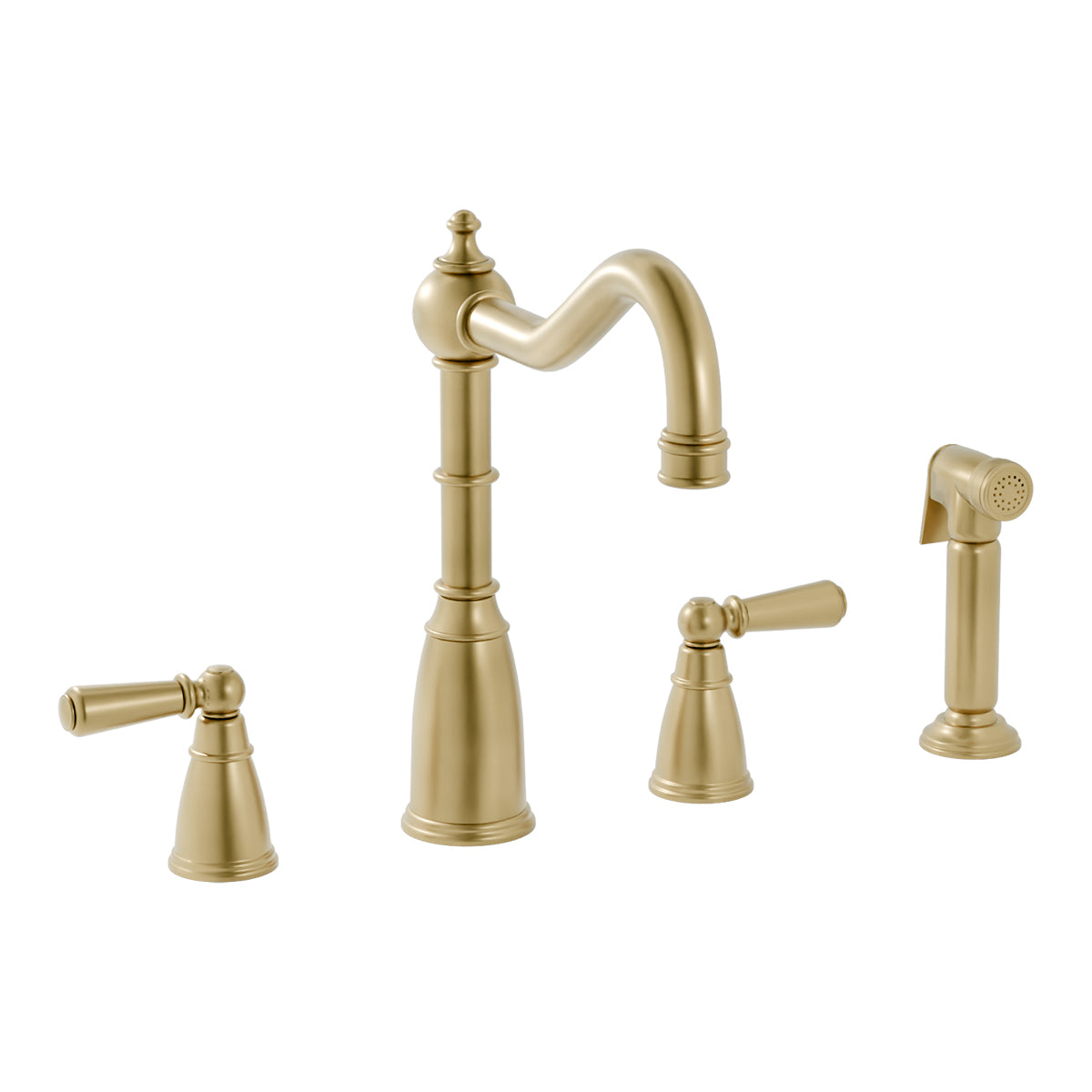 Bidbury & Co. Stockwell Kitchen Tap & Pull Out Spray with Ornate Lever Handles & Charming Traditional Aesthetic