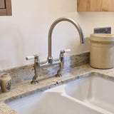 Bidbury & Co. Moreton Bridge Kitchen Mixer Tap with White Tipped Lever Handles & Regal Design