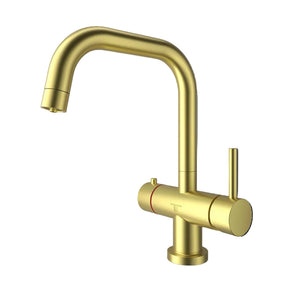 Triflow Concepts 3 in 1 Instant Boiling Water Kitchen Tap with Safety Lock Gold