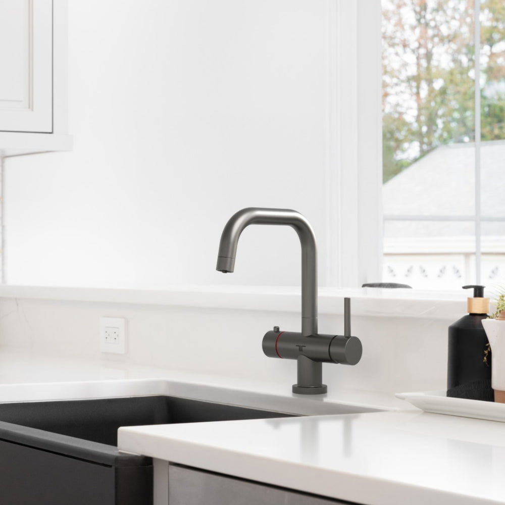 Triflow Concepts 3 in 1 Instant Boiling Water Kitchen Tap with Safety Lock Gun Metal Life Style