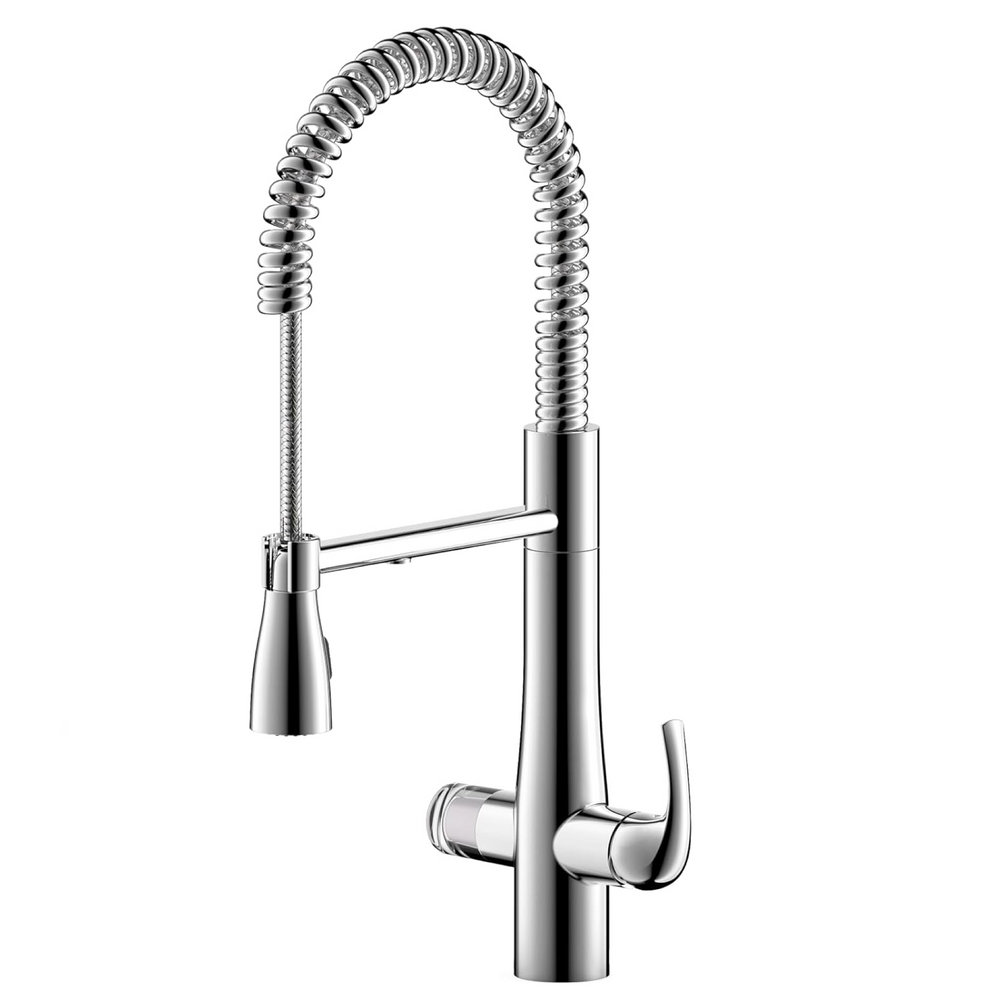 Triflow Concepts 4 in 1 Hybrid Flex Modern Boiling Water Kitchen Tap in Chrome with Pull Out Spray Hose