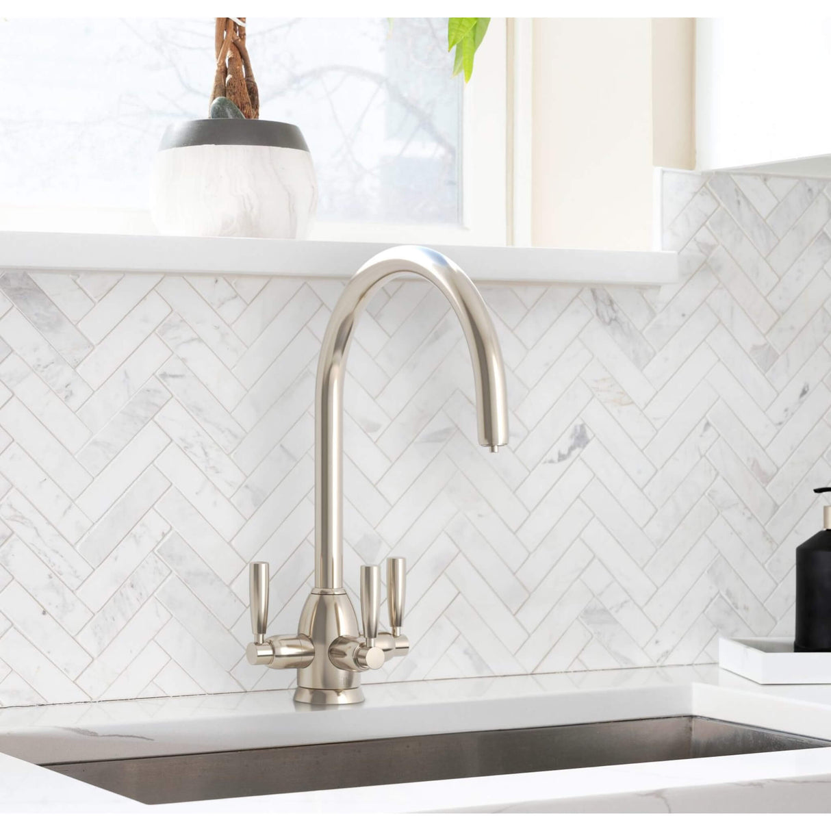 Triflow Concepts Original Whitehall Filtered Tap C Spout Nickel TF-KT32C-NI Lifestyle