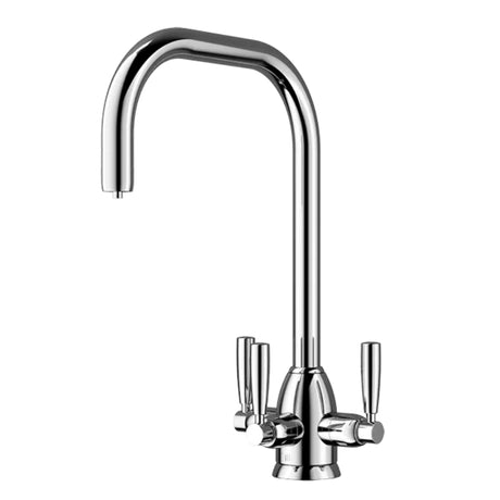 Triflow Whitehall U Spout Filtered Kitchen Tap with Triple Lever Control in Chrome