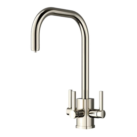 Triflow Whitehall U Spout Filtered Kitchen Tap with Triple Lever Control in Nickel