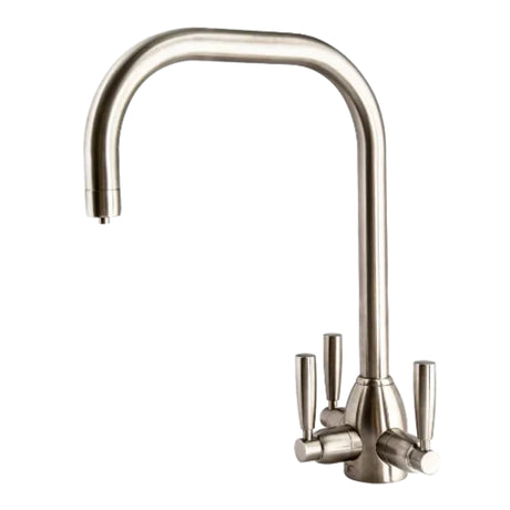 Triflow Whitehall U Spout Filtered Kitchen Tap with Triple Lever Control in Pewter