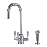Triflow Whitehall U Spout Filtered Kitchen Tap with Triple Lever Control with Pull Out Rinse in Chrome
