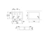 Smeg Mira 2.0 Bowl Undermount Kitchen Sink in Brushed Stainless Steel with Spacious Bowls & Sleek Curved Profile
