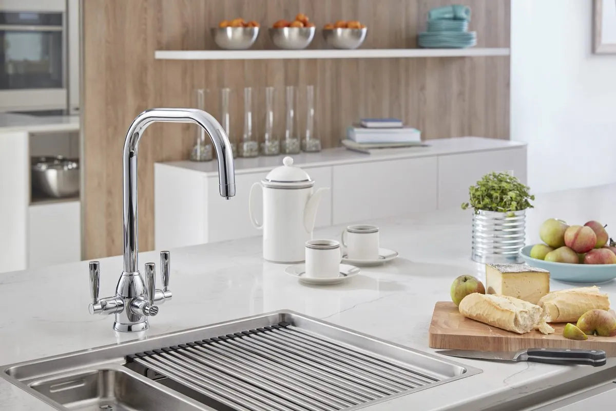 Triflow Concepts Whitehall U Spout Filtered Kitchen Tap with Triple Lever Control and Classic Modern Design