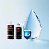 Zip Water HydroTap 0.2 Micron Filter water graphic displaying the removal of 99.4% PFAS