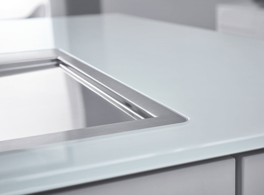 GROHE K1000 1 Bowl Inset Kitchen Sink & Drainer in Stainless Steel Finish with GROHE Whisper Insulation & Angular Diamond Base
