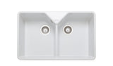 Rangemaster Farmhouse 2.0 Bowl Kitchen Sink in Fire Clay Ceramic with Large Capacity Bowls & Traditional Aesthetic