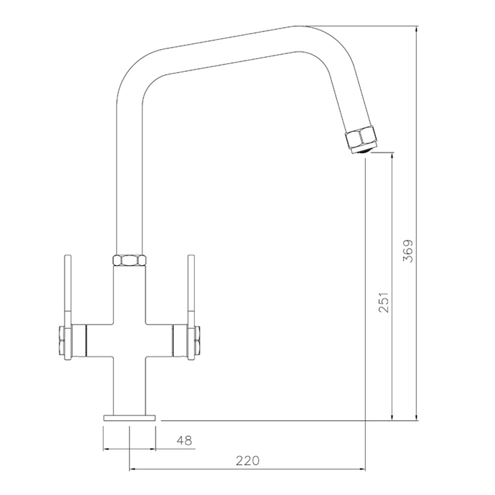 Abode Hex Kitchen Mixer Tap with Hexagon Style Dual Levers & Stylish Industrial Design