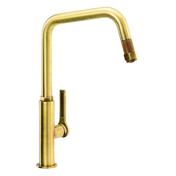 Abode Hex Single Lever Pull Out U-Spout Kitchen Mixer Tap