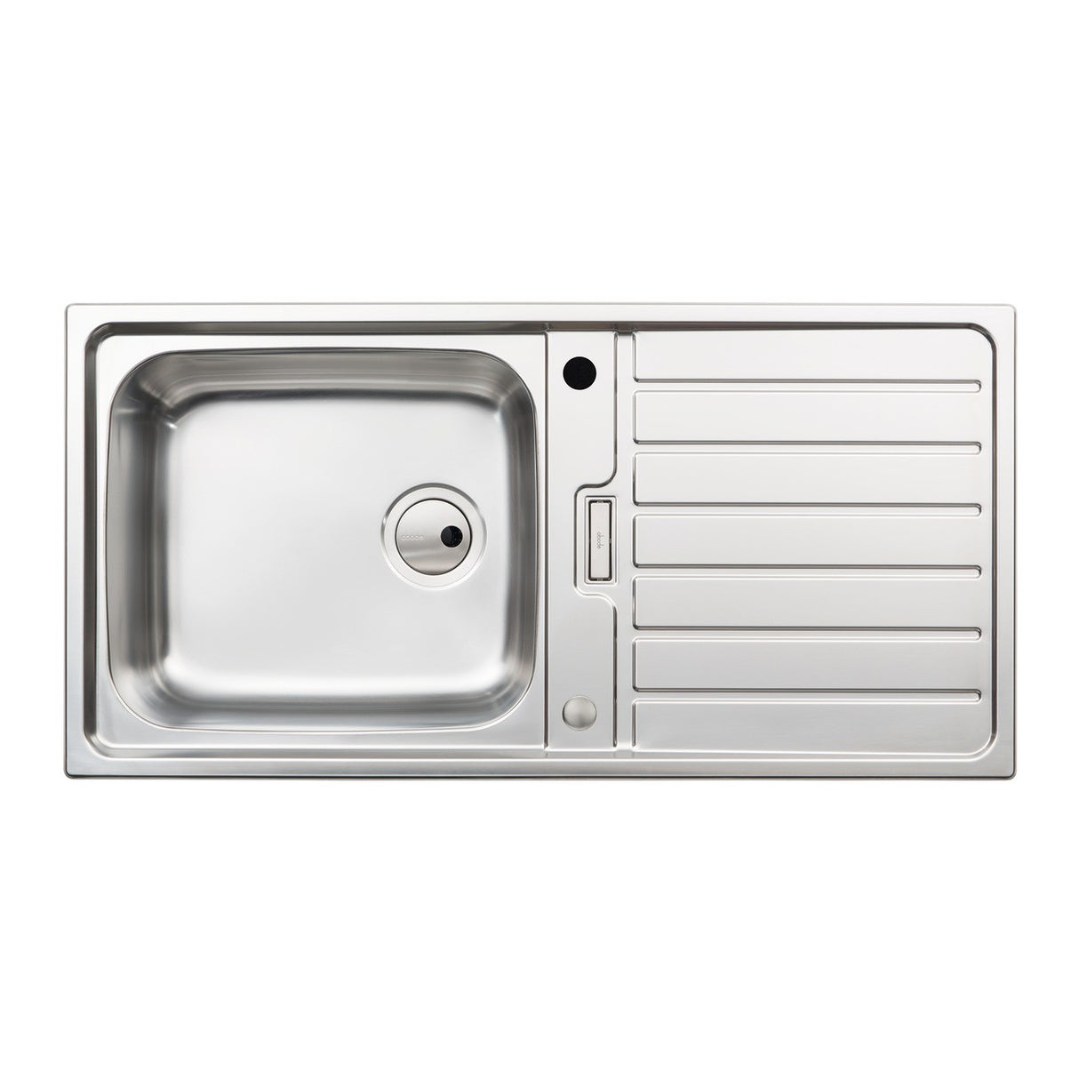 Abode Neron Single Bowl Inset Kitchen Sink in Brushed Steel