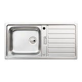 Abode Neron Single Bowl Inset Kitchen Sink in Brushed Steel