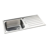 Abode Neron Single Bowl Inset Kitchen Sink in Brushed Steel