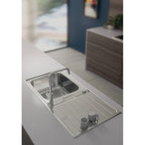 Abode Neron Single Bowl Inset Kitchen Sink in Brushed Steel
