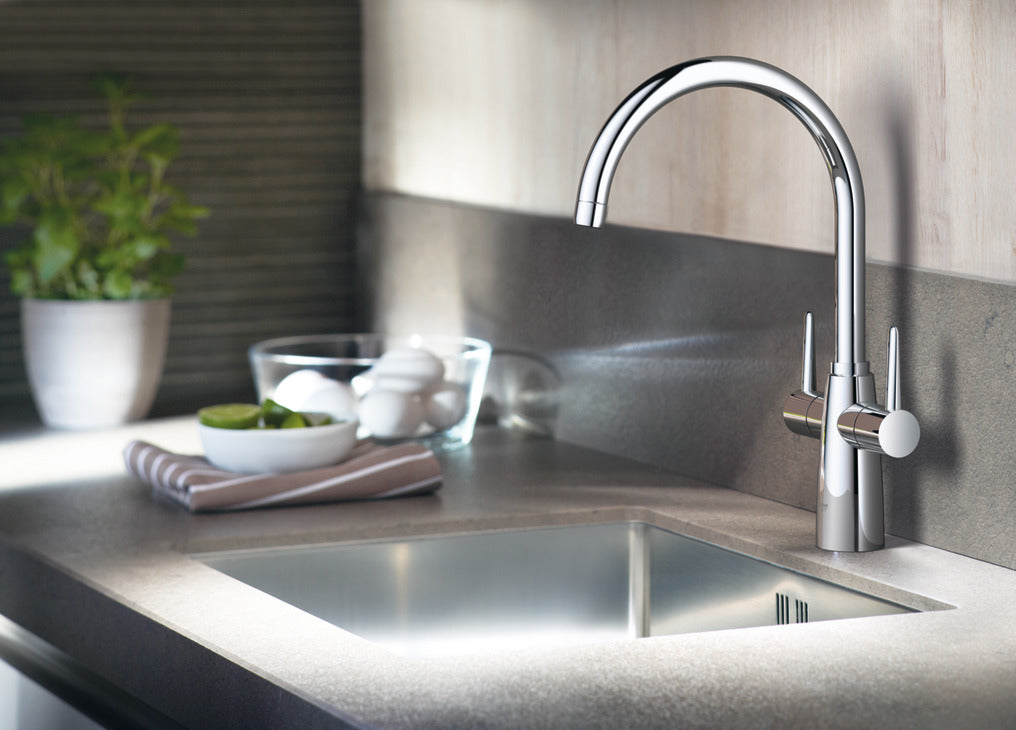 Grohe Ambi Contemporary Mixer Tap Polished Chrome With Dual Lever Monobloc