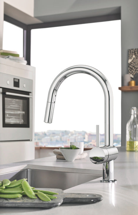 Grohe Vento C-Spout Pull Out Spray With Single Lever Mixer