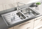 Rangemaster Oakland Stainless Steel Surface Mount One And Half Bowl Kitchen Sink