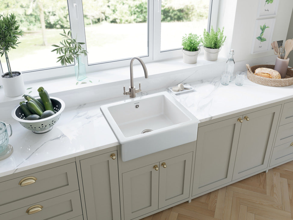 Rangemaster Hartland Inset Mount Single Bowl Ceramic Kitchen Sink