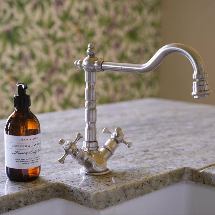 Abode Melford Dual Lever Country Style Kitchen Mixer Tap