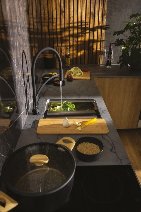 Abode System Sync Single Bowl Kitchen Sink in Stainless Steel