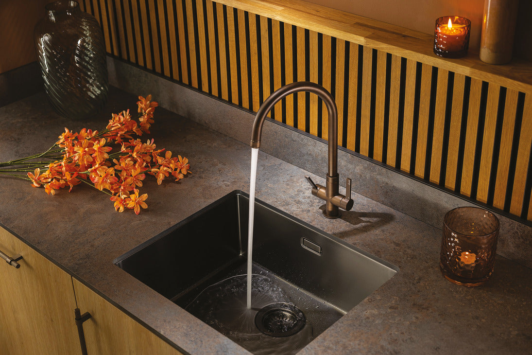 Abode Pico C-Spout Mixer Tap With Dual Lever