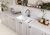 Rangemaster Rustique 1.5 Bowl White Ceramic Undermount Kitchen Sink x