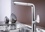 BLANCO Avona-S Single Lever Kitchen Mixer Tap with Pull-Out Spray on a Stainless Steel Sink Drainer